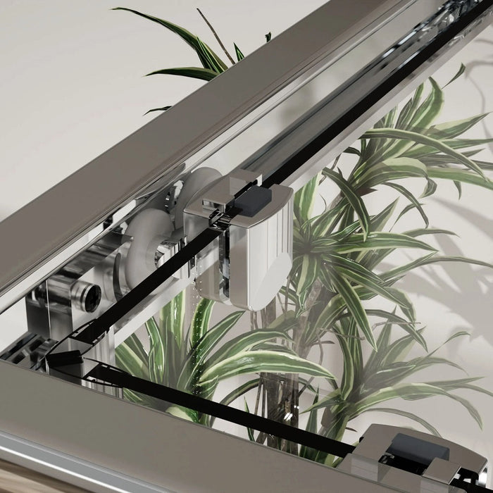 Box doccia due lati scorrevole cristallo 6mm serigrafato, 80x80cm h.185 Crome Slate