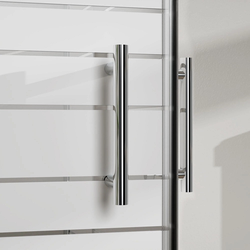 Box doccia due lati scorrevole cristallo 6mm serigrafato, 80x80cm h.185 Crome Slate