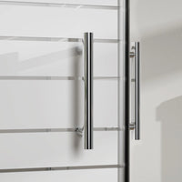 Box doccia due lati scorrevole cristallo 6mm serigrafato, 80x80cm h.185 Crome Slate