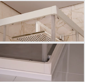 Box doccia due lati scorrevole pvc bianco e cristallo 6mm h.190cm Forglas 75x90 cm