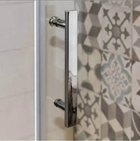 Box Doccia Doppia Scorrevole 8mm Anticalcare Acciaio Inox H190 - 99x99