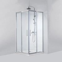 Box Doccia Doppia Scorrevole 8mm Anticalcare Acciaio Inox H190 - 69x99