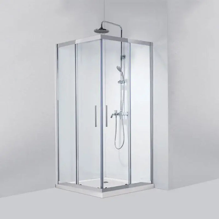 Box Doccia Doppia Scorrevole 8mm Anticalcare Acciaio Inox H190 - 89x119