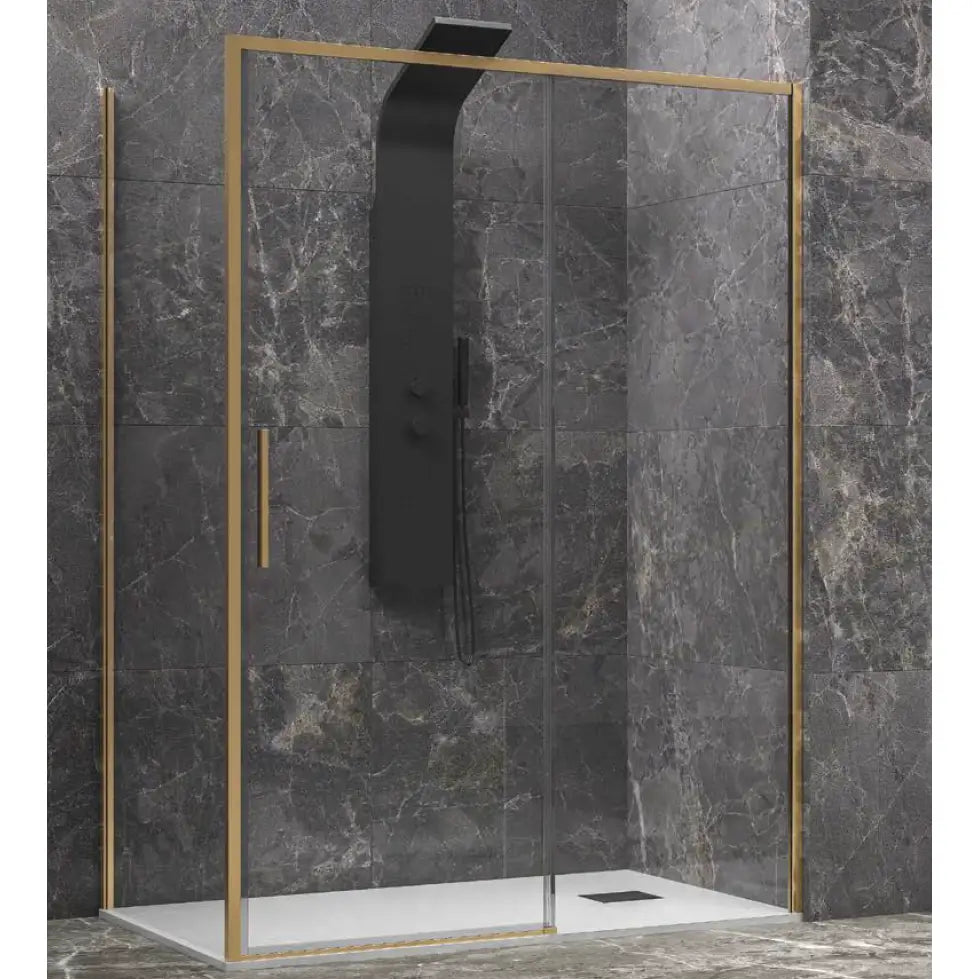 Box Doccia Profili Oro Scorrevole 6mm Anticalcare H200 - 74x140