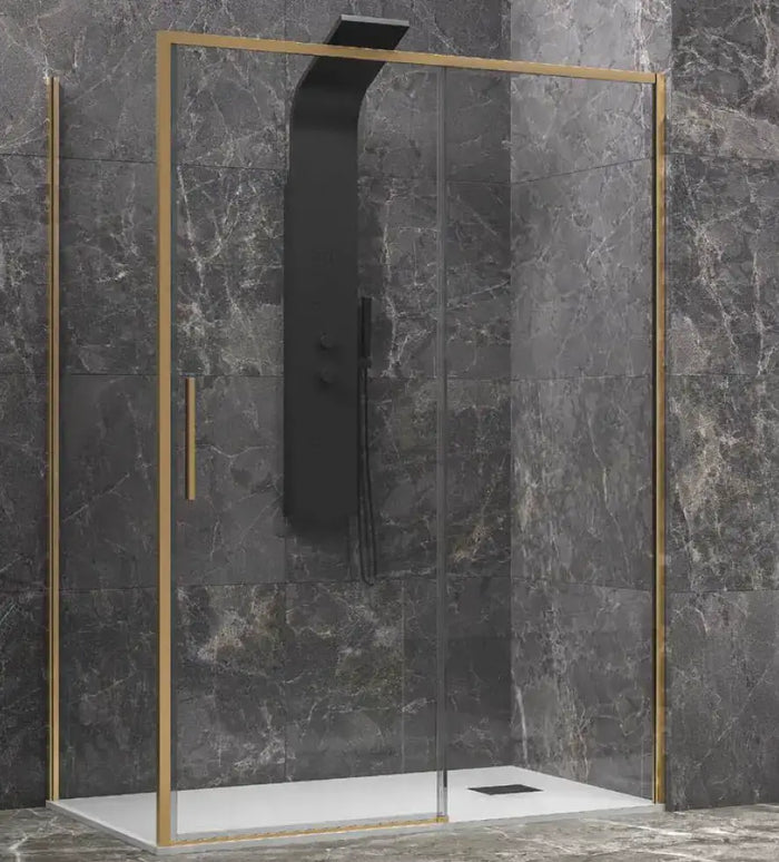 Box Doccia Profili Oro Scorrevole 6mm Anticalcare H200 - 79x130