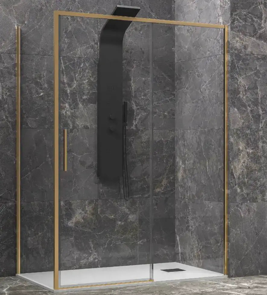 Box Doccia Profili Oro Scorrevole 6mm Anticalcare H200 - 79x140