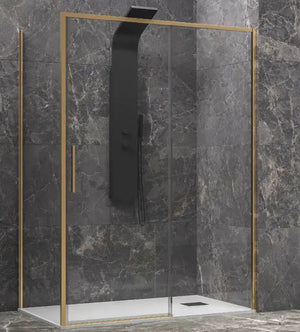 Box Doccia Profili Oro Scorrevole 6mm Anticalcare H200 - 89x130