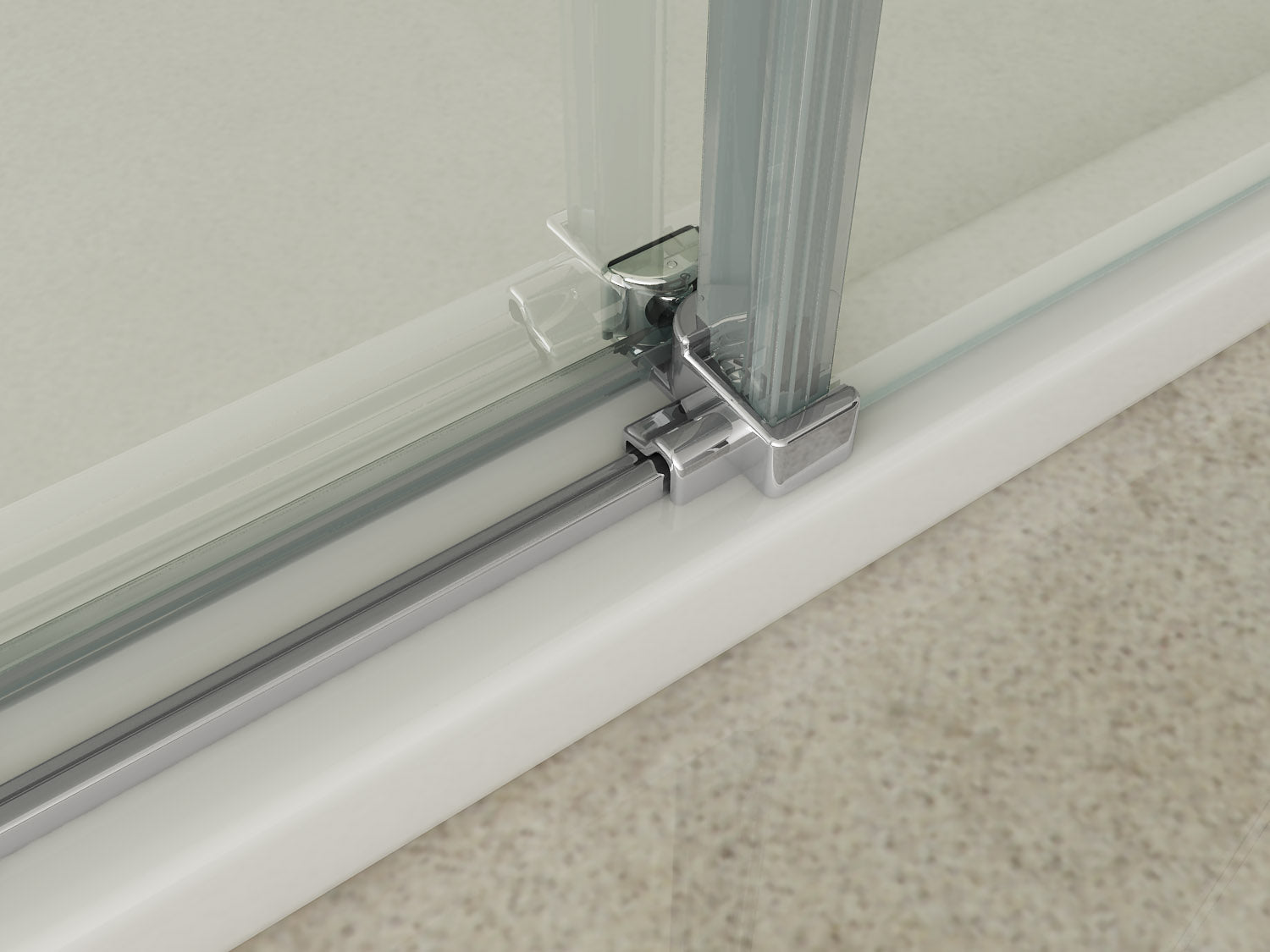 Box doccia scorrevole con anta fissa in cristallo 8mm H.195cm FLUIDA 80x120 cm,Flacone anticalcare incluso