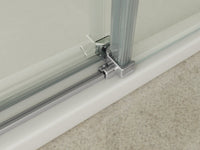 Box doccia scorrevole con anta fissa in cristallo 8mm H.195cm FLUIDA 70x160 cm,Flacone anticalcare incluso