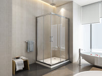 Box doccia scorrevole cristallo 6mm trasparente anticalcare h.190cm Sicena Slition Trasparente 6mm,90x140 cm