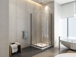 Box doccia scorrevole cristallo 6mm trasparente anticalcare h.190cm Sicena Slition Trasparente 6mm,80x80 cm