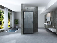 Box doccia scorrevole profilo nero cristallo 6mm trasparente anticalcare h.190cm Doliso Noir 90x90 cm