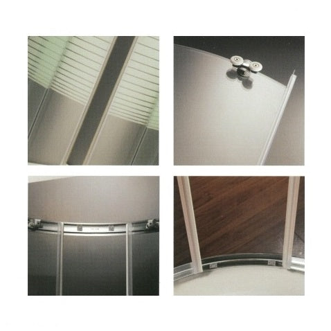 Box doccia semicircolare, in cristallo 6mm serigrafato h.190cm MILTON 80x80cm