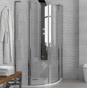 Box Doccia Semicircolare 6mm Anticalcare H190 Apertura Interna Esterna - 79x79