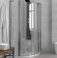 Box Doccia Semicircolare 6mm Anticalcare H190 Apertura Interna Esterna - 89x89