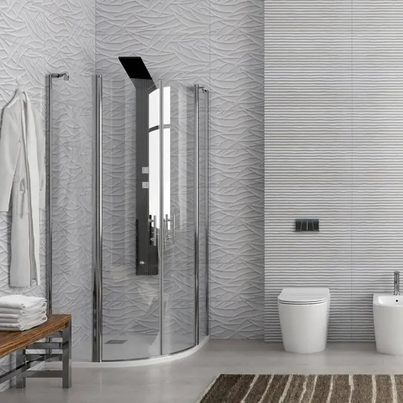 Box Doccia Semicircolare 6mm Anticalcare H190 Apertura Interna Esterna - 79x79