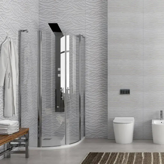 Box Doccia Semicircolare 6mm Anticalcare H190 Apertura Interna Esterna - 79x79