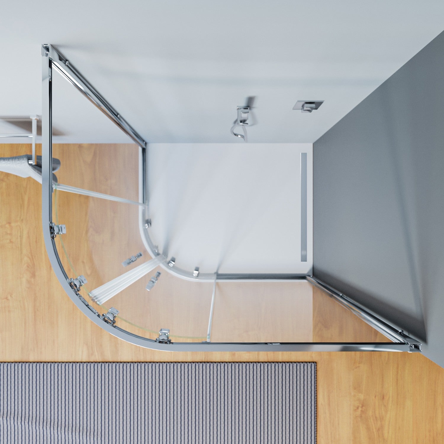 Box doccia semicircolare scorrevole 80x100 , trasparente 6mm h195 cm Netana