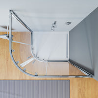 Box doccia semicircolare scorrevole 80x100 , trasparente 6mm h195 cm Netana