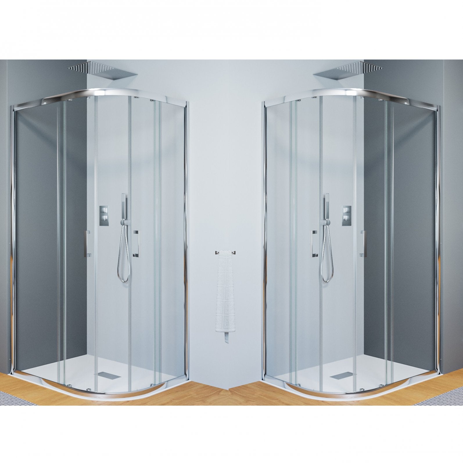 Box doccia semicircolare scorrevole 80x100 , trasparente 6mm h195 cm Netana