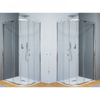 Box doccia semicircolare scorrevole 80x100 , trasparente 6mm h195 cm Netana