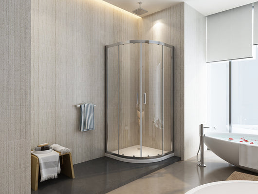 Box doccia semicircolare scorrevole cristallo 6mm trasparente anticalcare h.190cm Sicena Slition Trasparente 6mm,90x90 cm