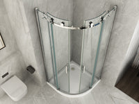 Box doccia semicircolare scorrevole cristallo 8mm trasparente Fluida 80x80 cm