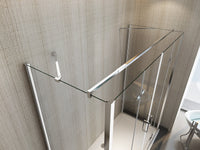 Box doccia tre lati porta a libro 4 ante con lati fissi laterali, cristallo 6mm trasparente, h190 Sicena Rasac Trasparente 6mm,Fissi 67 + Porta 180 cm