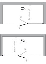 Box sopra vasca con antina mobile, cristallo 6mm trasparente Tirneo Trasparente 6mm,Cromo lucido,163/165cm (102,5+60 porta),Sinistra