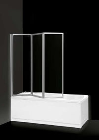 Box vasca 3 pannelli pieghevole a libro, cristallo trasparente 133/134 cm CAROLA