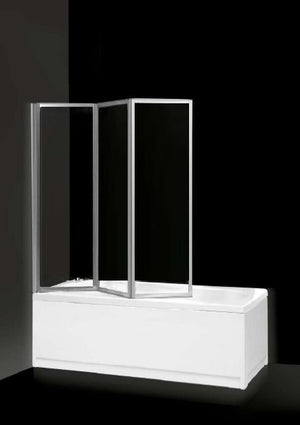 Box vasca 3 pannelli pieghevole a libro, cristallo trasparente 133/134 cm CAROLA