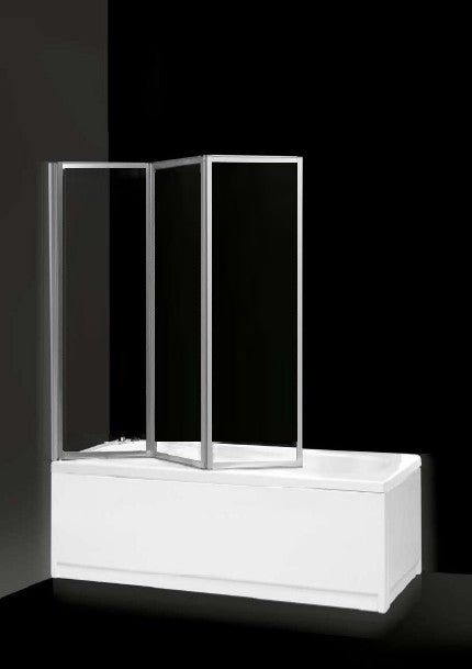 Box vasca 3 pannelli pieghevole a libro, cristallo trasparente 133/134 cm CAROLA