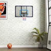 Canestro Basket da Muro con Tabellone Infrangibile e Cerchio in Acciaio, 113x61x73 cm