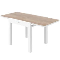 Tavolo da Pranzo da Giardino Allungabile 80-160 cm per 4-6 Posti, Bianco