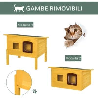 Cuccia Casetta per Animali Domestici in Legno di Abete 70 x 51.5 x 60cm