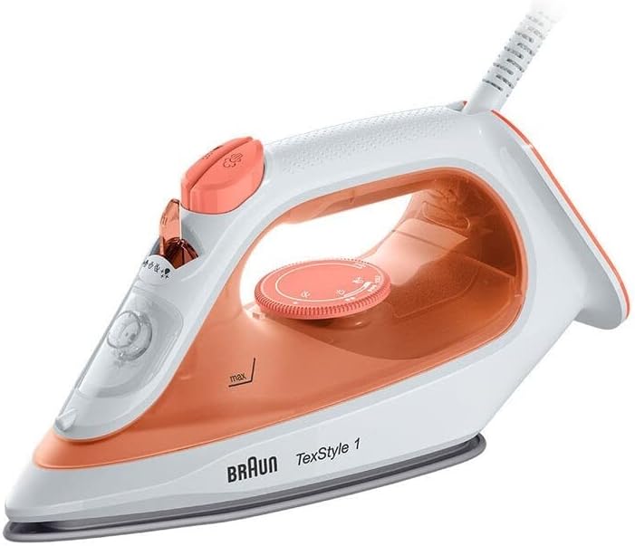 Braun si1009or ferro da stiro a vapore texstyle 1 steam iron orange/white 1900 w