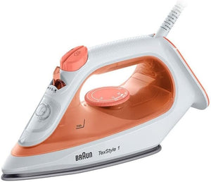 Braun si1009or ferro da stiro a vapore texstyle 1 steam iron orange/white 1900 w
