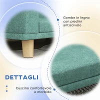 Divano per Cani di Taglia Grande con Gambe Rialzate e Cuscino Sfoderabile, 98x67x25 cm, Verde Chiaro