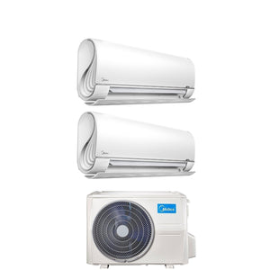 Climatizzatore Condizionatore Midea Dual Split Inverter serie BreezeleSS+ 12+12 con M2OD-18HFN8-Q R-32 Wi-Fi Integrato 12000+12000 - Novità