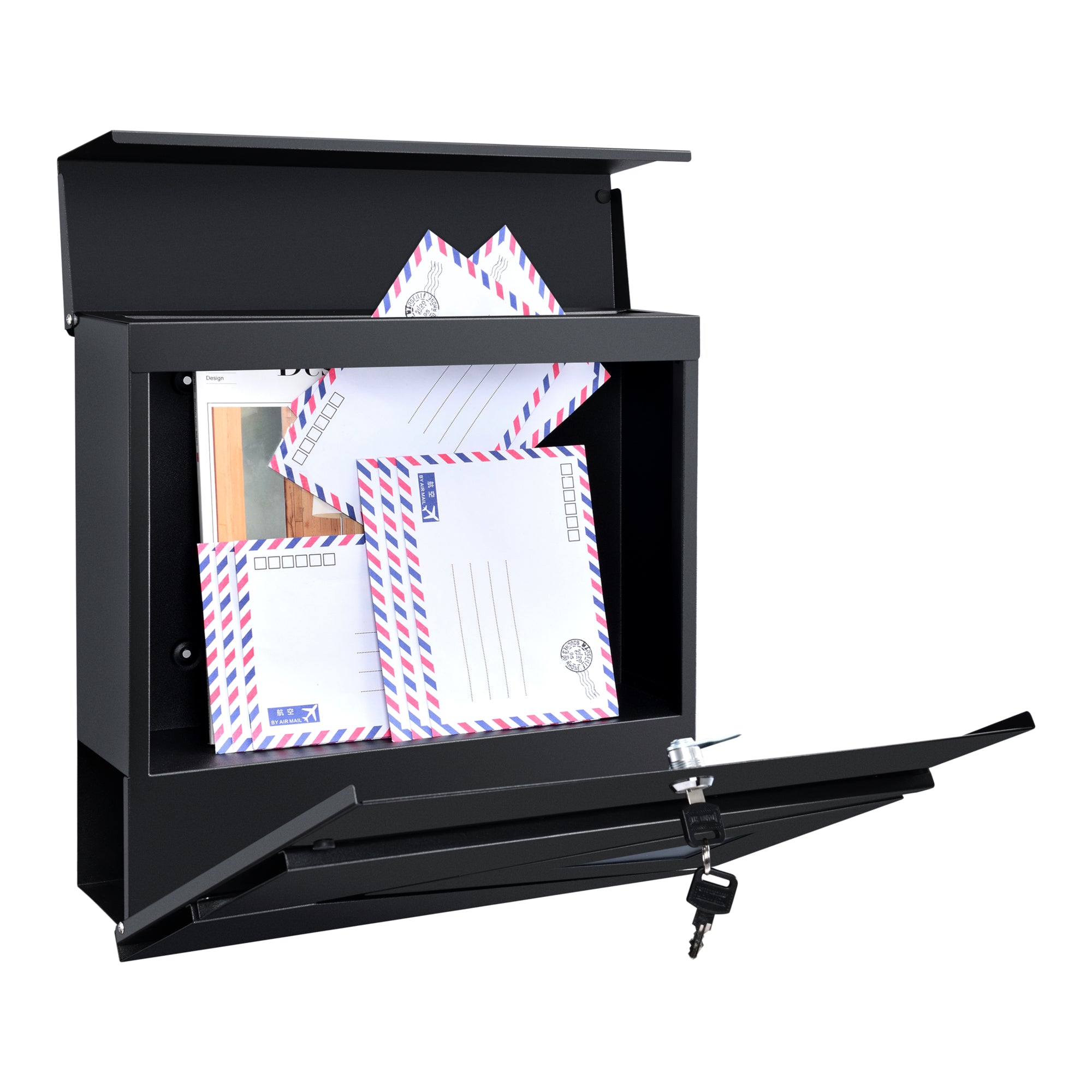 Cassetta Postale Coperta 'Schönburg' in Acciaio - Antracite [en.casa]