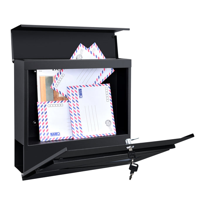 Cassetta Postale Coperta 'Schönburg' in Acciaio - Antracite [en.casa]