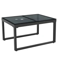 Set di mobili da giardino a 4 pezzi, divano 3 posti con tenda, 2 poltrone singole e tavolino da caffè, 176x178x145 cm, Grigio