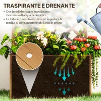 Letto per Orto Rialzato con Traliccio per Rampicanti e Pergola Superiore, 64x33x122 cm, Legno