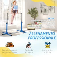 Sbarra per Ginnastica Artistica o Danza Classica Regolabile in Altezza 92-150 cm, Blu
