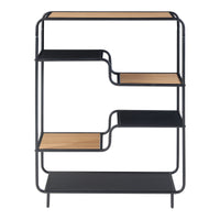 Scaffale Basso Kristiansand con 6 Piani di Appoggio - Effetto Rovere / Nero [en.casa]