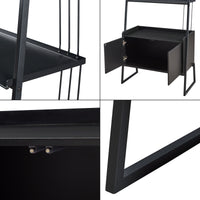 Scaffale a Scala Storfjord 183,5 x 80 x 40 cm con Armadietto - Nero [en.casa]