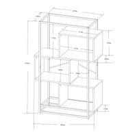Libreria Rennebu con 3 Scomparti Aperti - Effetto Rovere / Nero [en.casa]