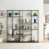 Scaffale da Terra Rælingen Libreria con Ripiani Aperti 180x180x33 cm Nero [en.casa]