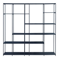 Scaffale da Terra Rælingen Libreria con Ripiani Aperti 180x180x33 cm Nero [en.casa]