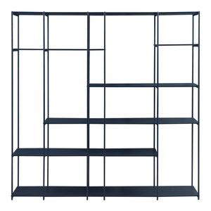 Scaffale da Terra Rælingen Libreria con Ripiani Aperti 180x180x33 cm Nero [en.casa]